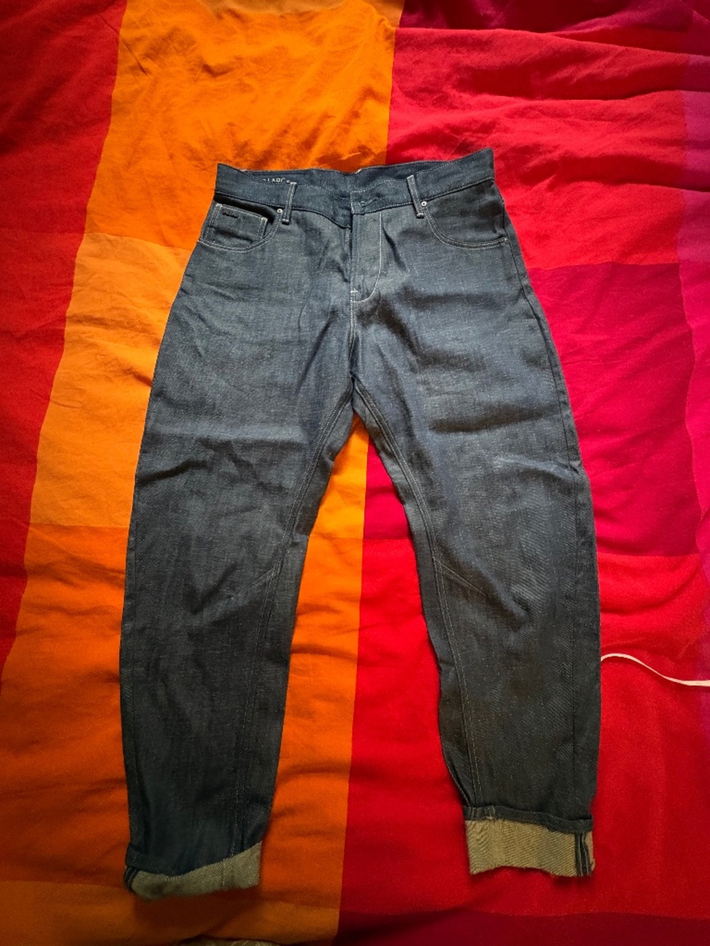 G-Star RAW Arc 3D Boyfriend Raw Denim Jeans Cradle to Cradle Gold Cuffed Sz. M